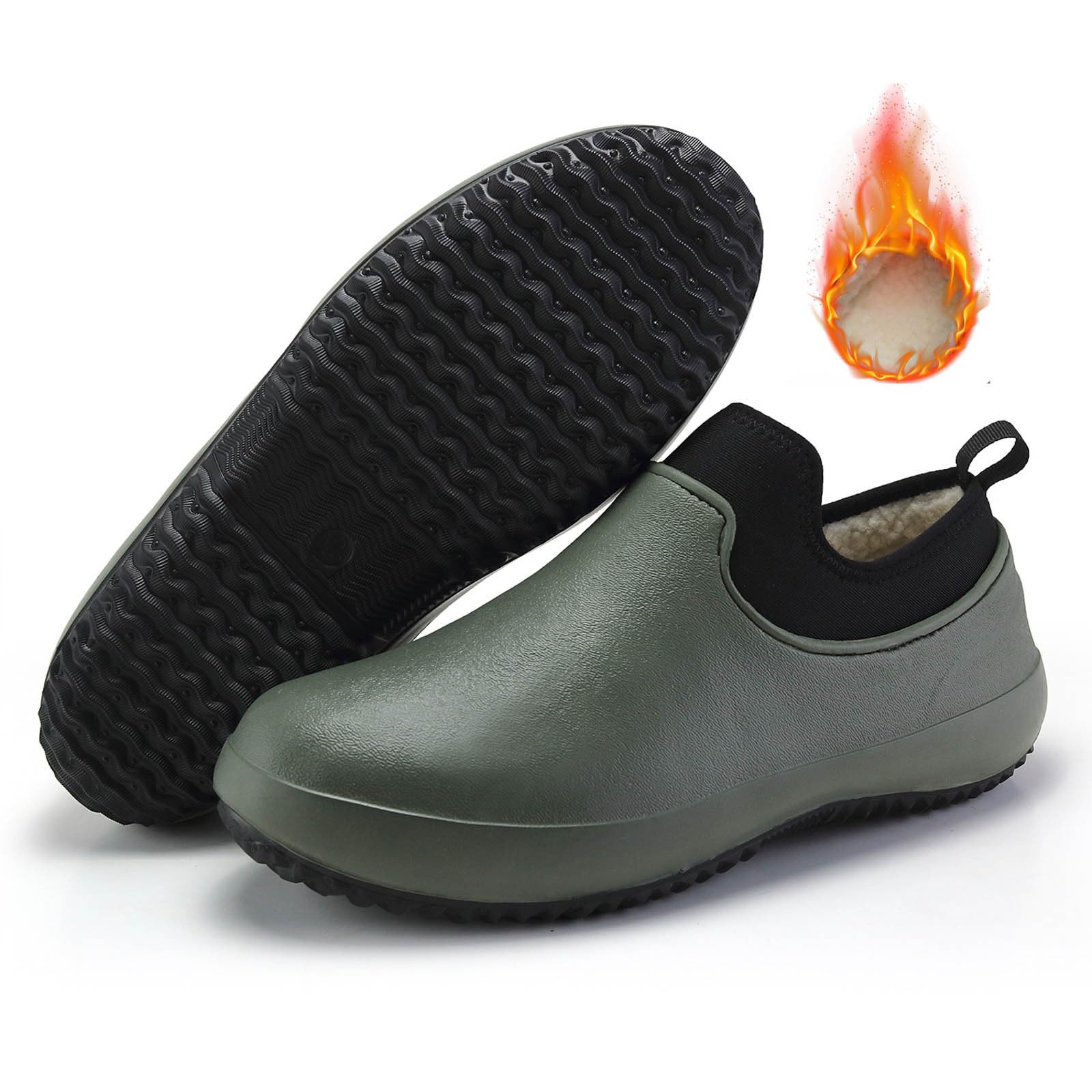 WWricotta Zapatos de Agua EVA para Hombre, para Lavado de Autos, Zapatos de Trabajo de caña Baja, Antideslizantes, Zapatos de Cocina, Ligeros, Impermeables y prácticos_1