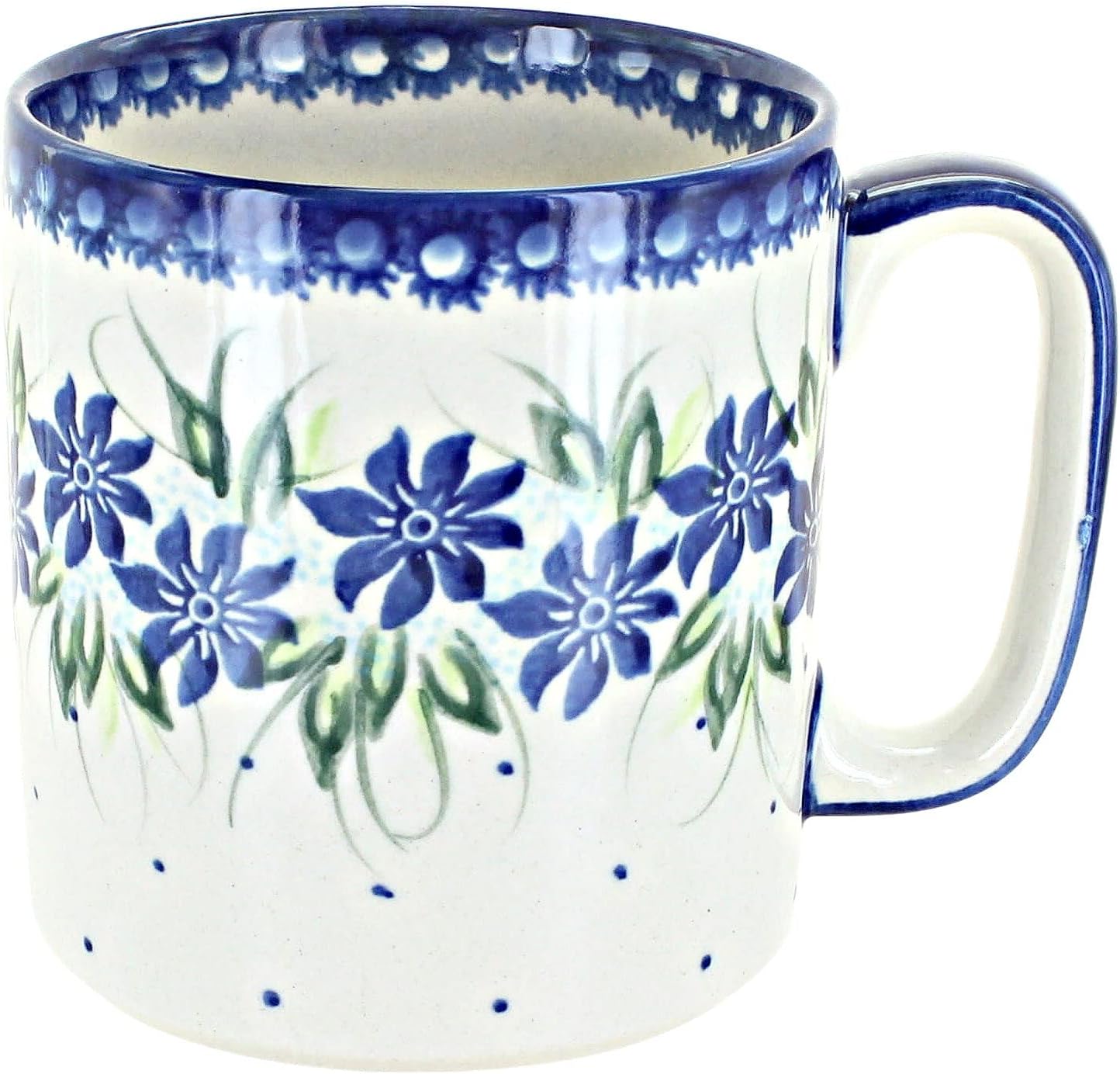 Blue Rose Polish Pottery - Blue Sierra Coffee Mug - 12 oz - Perfect Mug for the Office, Home, or a Gift