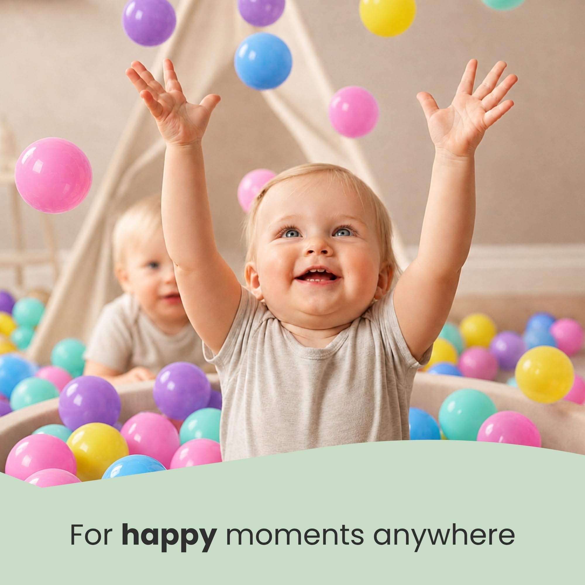 LittleTom Dès la Naissance : Balles pour Piscine a Balle pour Bébé - 6cm Boule Plastique Enfant Balle de Jeu - Boule pour Bebe Balles Plastique Boules pour Piscine à Boules Jeux pour Enfants