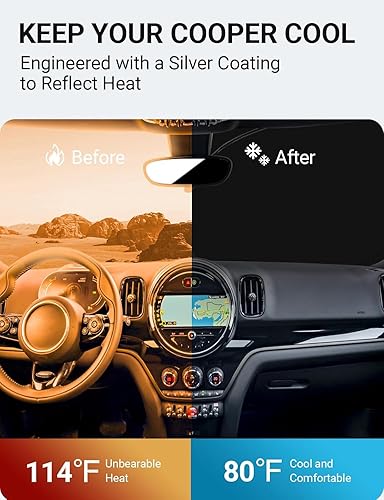 Vista 986 de Proadsy Parasol para parabrisas para BMW X1 F48 2016-2022 de 4 capas plegable, protector de parasol frontal que bloquea los rayos UV y mantiene