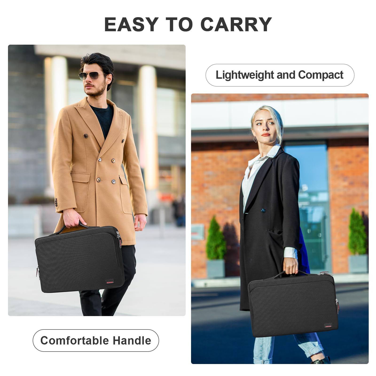 Funda para monitor portátil de 18.5 pulgadas, funda protectora para portátil de 18.5 pulgadas con asa de poliuretano, bolsillo grande para accesorios y resistente al agua para monitor de viaje, funda