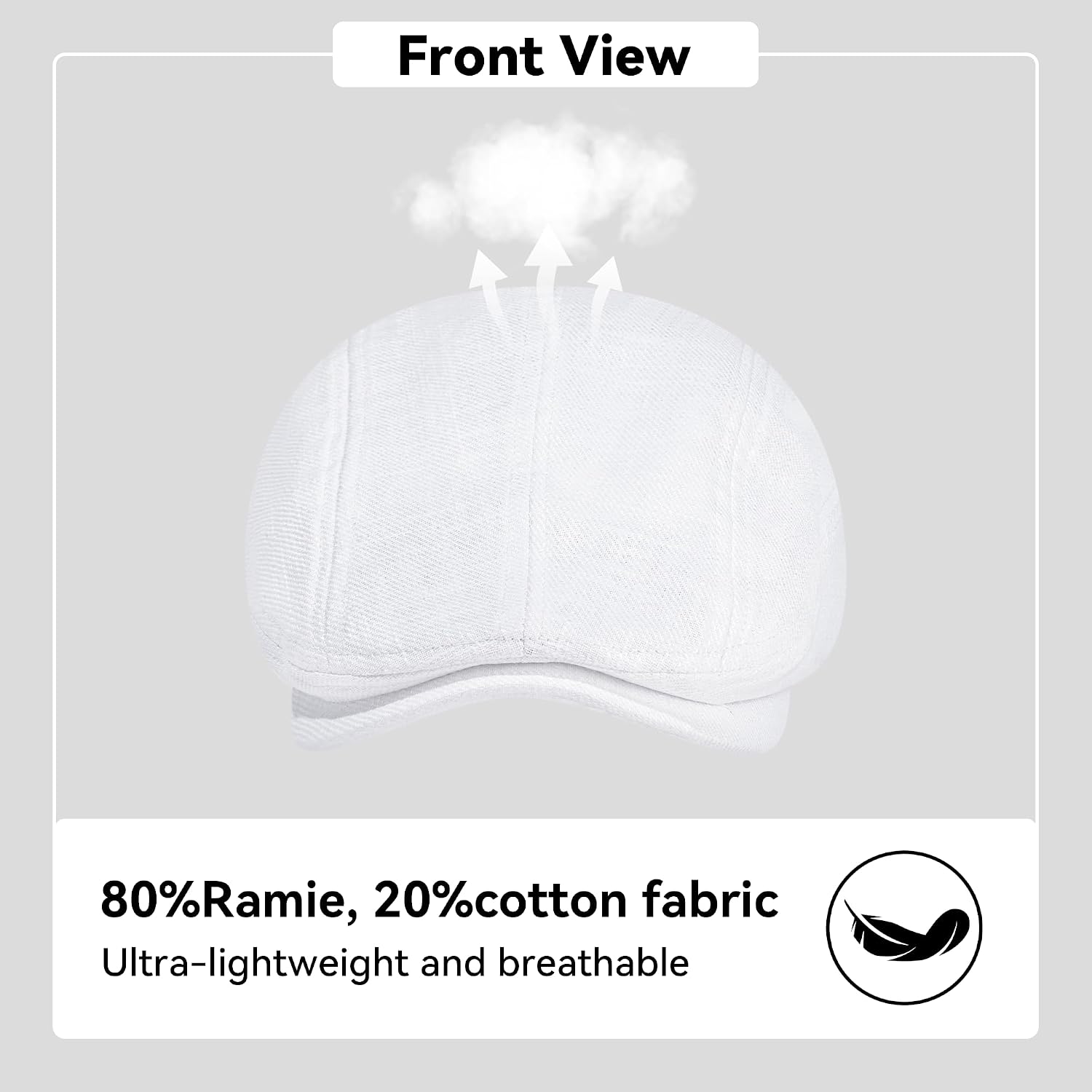 Flat Ivy Newsboy Cap for Men Classic Ramie Irish Cabbie Driving Hunting Summer Sun Hat
