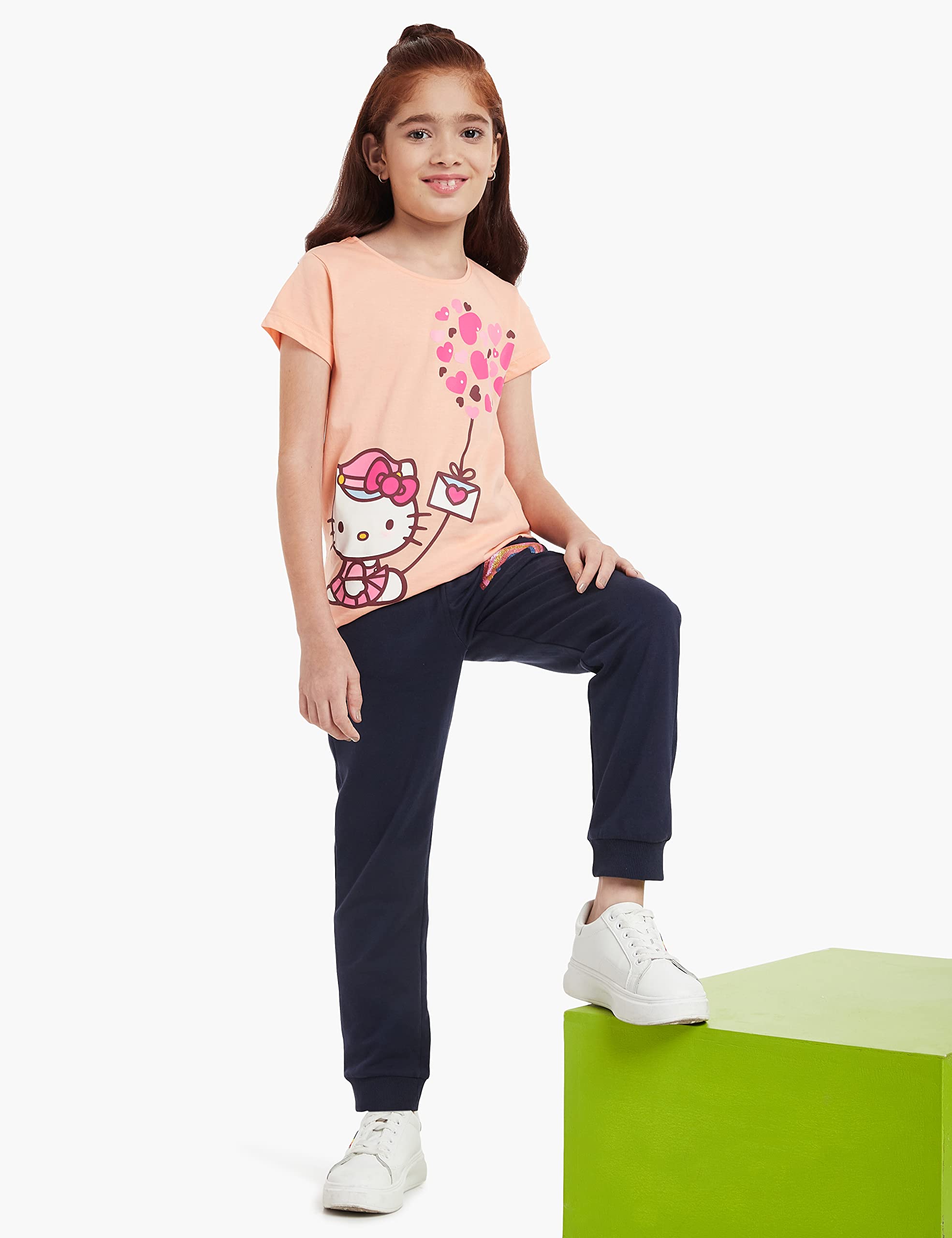 Amazon Brand - Jam & Honey Girl's Regular Joggers (PAG-53_Multi 2_7 8 Years) - Image 4 thumbnail