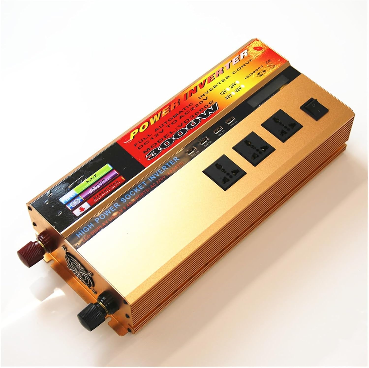 3000W full power solar home car inverter 12V to 220V corrected wave(12V 220V)