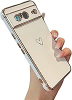 Vista 80 de ZTOFERA Funda diseñada para Google Pixel 7a, bonito diseño de corazones de amor con borde chapado y protección de lente de cámara, para Google Pixel