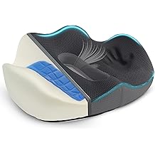 Gel Seat Cushion for Office Chair, Car, or Wheelchair &mdash; Orthopedic Memory Foam Pad with Cooling Gel for Tailbone, Sciatica, and Back Pain Relief