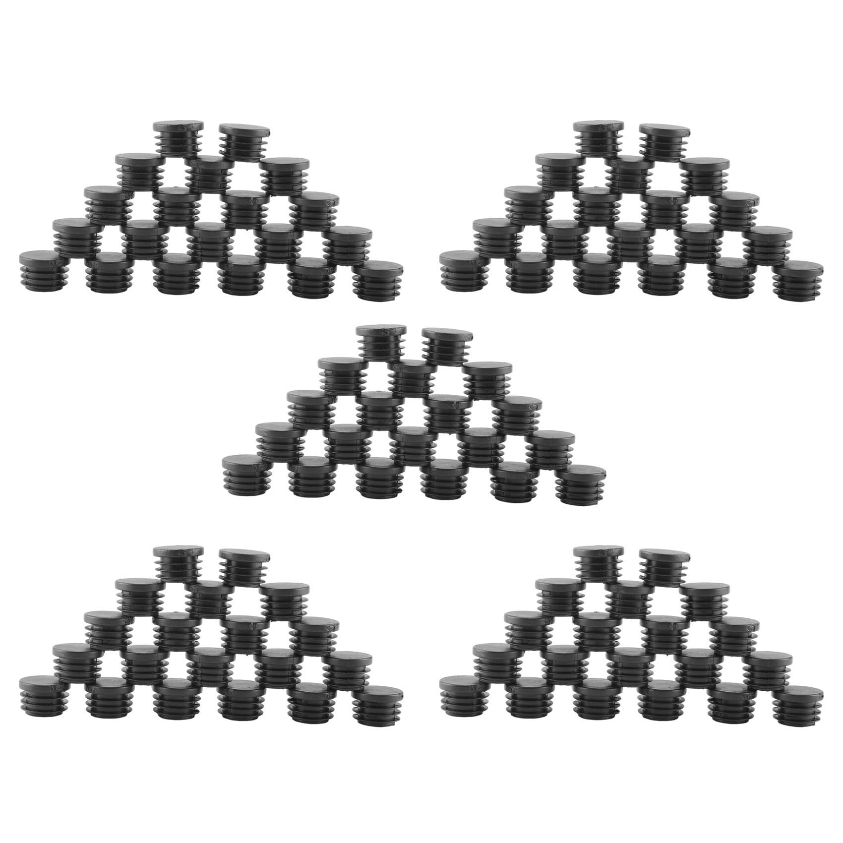 Jnchdghwa 100 Pcs Black Plastic 25mm Dia Blanking End Caps Round Tube Insert