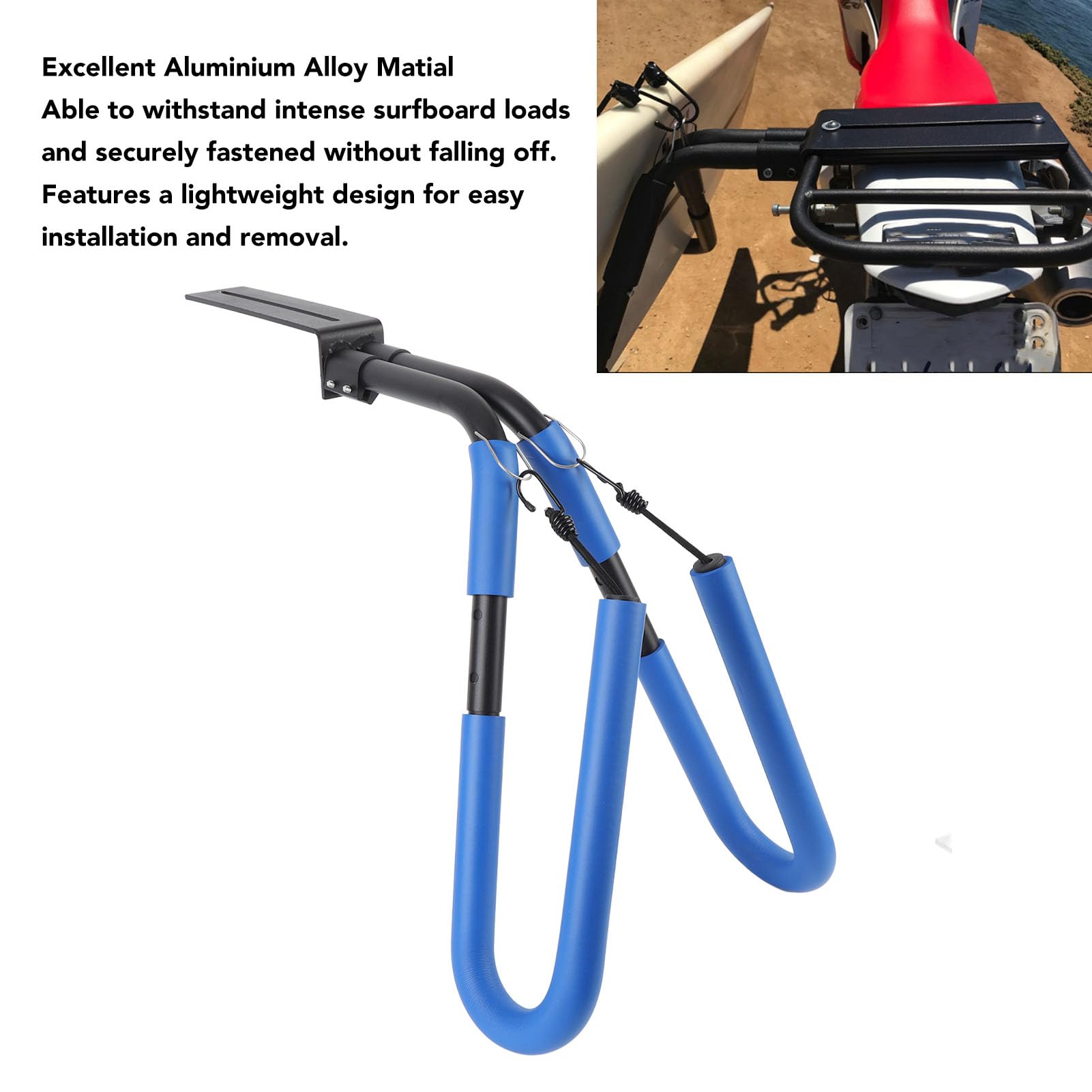 Acouto Portador de Tabla de Surf para Motocicleta, Aleación de Aluminio, Soporte Antideslizante