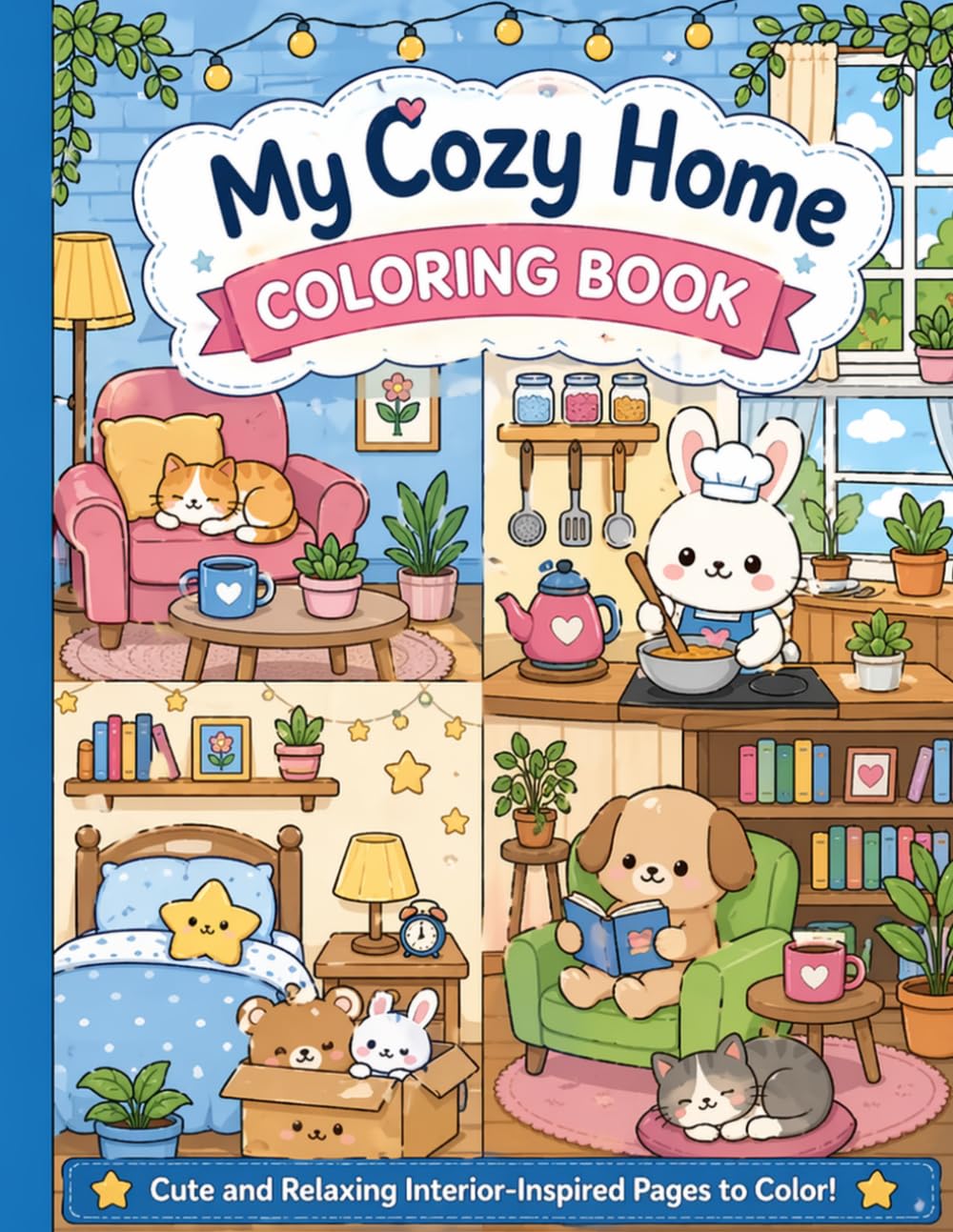 My Cozy Home: Cozy Coloring Book for Adults and Teens – Cute Relaxing Interior Scenes for Stress Relief and Beginners