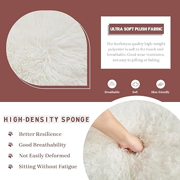 Upholstered Human Dog Bed for Adult & Pets, Convertible Lazy Sofa Bed with 5 Adjustable Position, Comfy Tatami Bean Bag Lounge Chair with a Soft Pillow for Bedroom Living Room (Beige Fluffy)