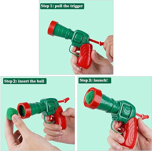 Miniatura 3 de Cat Toys - Lanzador de bolas  31 piezas de juguetes interactivos de Navidad para gatos de interior, bolas festivas con bolas de pompón