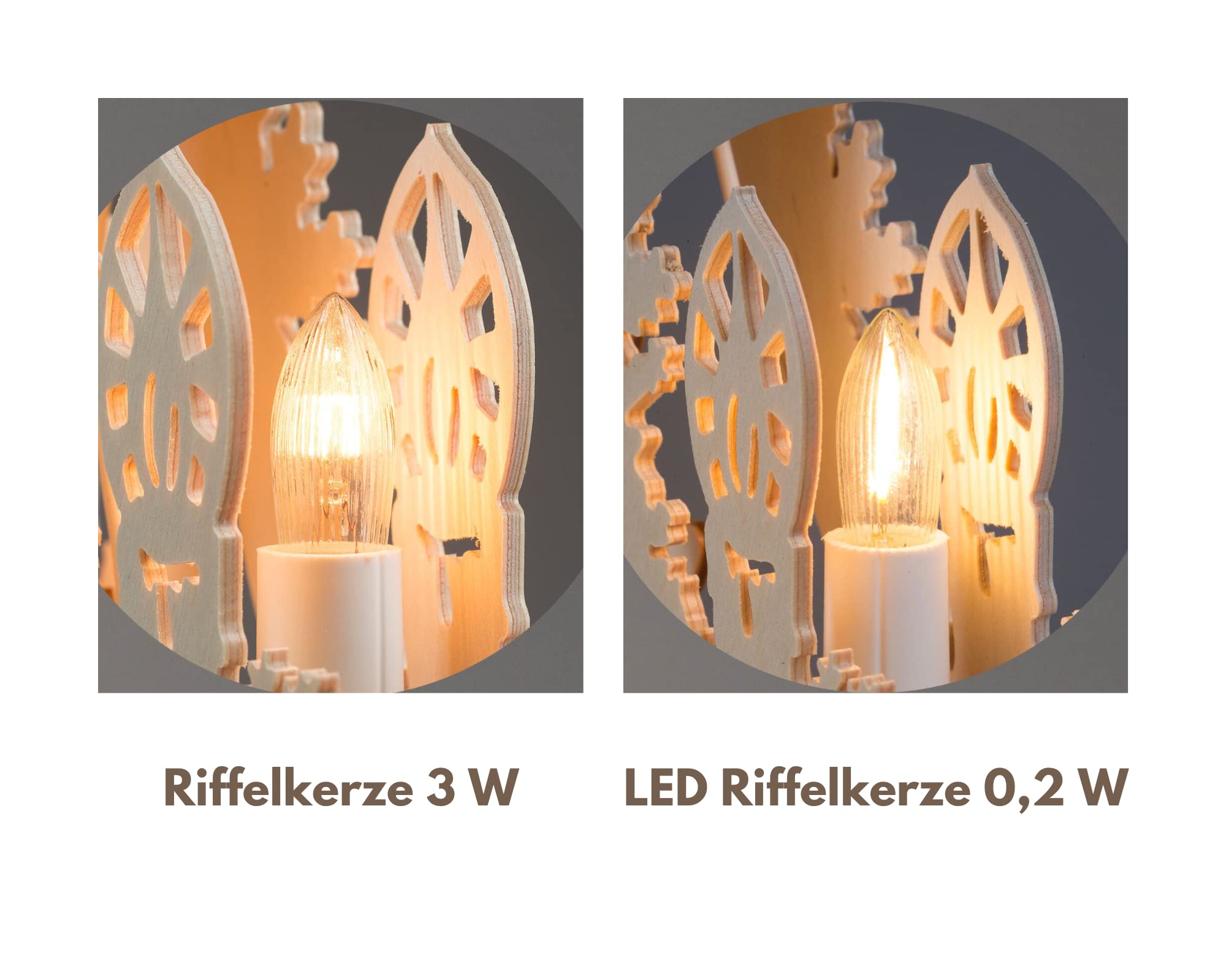 Schwibbogen Lampen 3er Set Ersatzkerzen Für Schwibbögen - 14V 3W Topkerzen Mit Riffelung NetSells Ersatzlampe Lichterkette Weihnachten