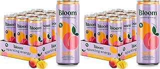 Sparkling Energy Drink, Peach Mango | Zero Sugar | 180mg Caffeine | For Focus | 24 Pack