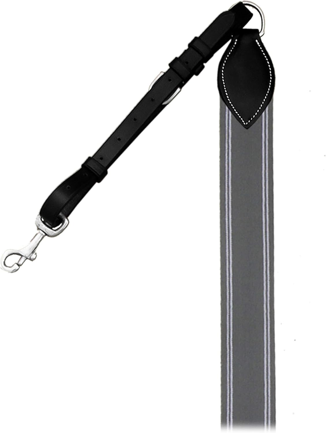 Exion 3-Point English Breastplate for Horses with Running Martingale – Grey Elastic Leather Horse Breast Plate Horse Tack for Jumping, Schooling– Black, Havana, Oak Brown – Pony, Cob, Full, Warmblood