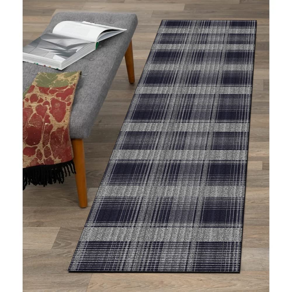 Dywan, szare, dywany do przedpokoju, 50 x 350 cm, antypoślizgowa mata, można prać, tartan, chodnik do kuchni, sypialni, korytarza, na schody, drzwi, możliwość personalizacji