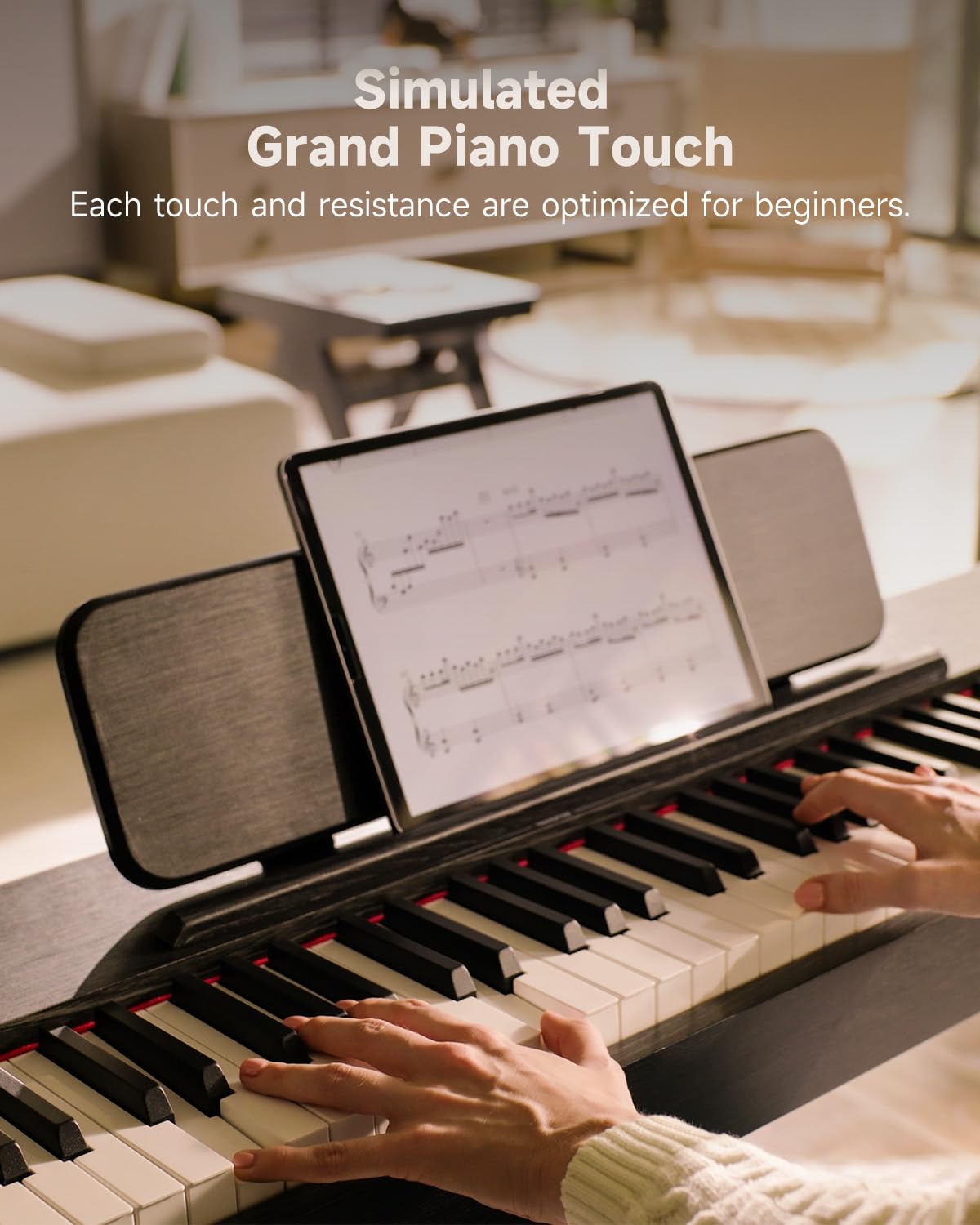 Donner OURA S100 88 Key Weighted Keyboard Piano mit 3 Demo Songs, 15 Tones, Bluetooth Audio/MIDI, Home Digital Piano für Anfänger, Fortgeschrittene, Schwarz