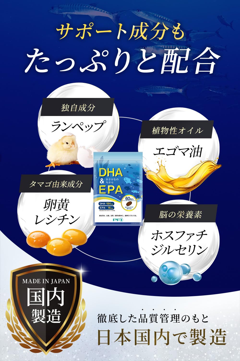 Amazon | DHA EPA サプリメント おさかなのちから サプリメント 60粒