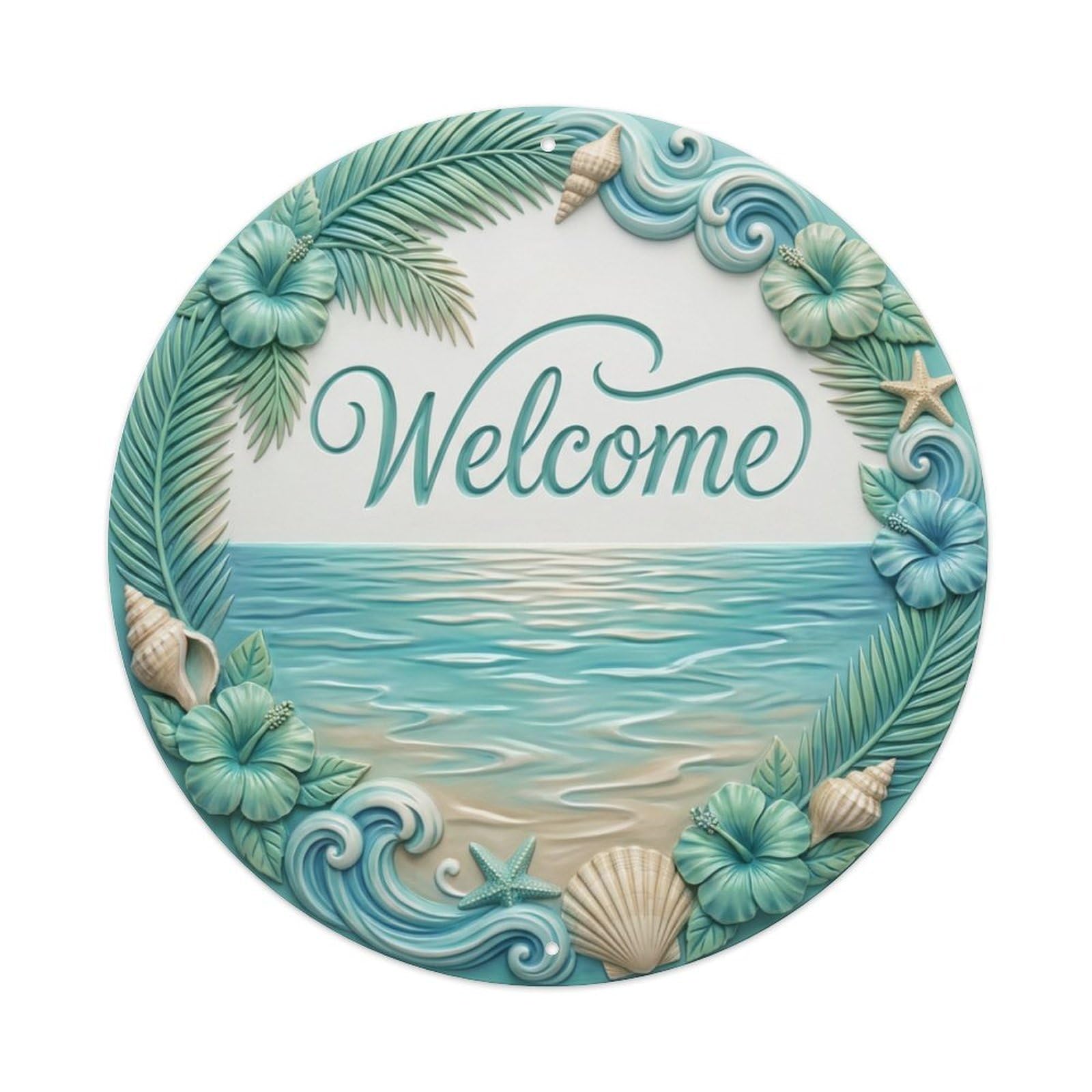 Tgrcjimh Style Metal Tin Sign Lagoon Waters Welcome Tropical Calm