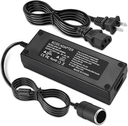 Vista 9 de Facmogu Convertidor de automóvil de 60 W, 12 V, 5 A, CA 100-240 V a CC 12 V, adaptador de fuente de alimentación para encendedor de cigarrillos