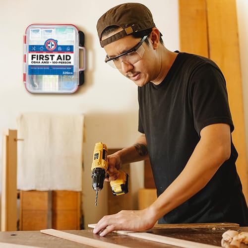 Miniatura 6 de Kit de primeros auxilios duro estuche rojo 326piezas Supera OSHA y ANSI Directrices