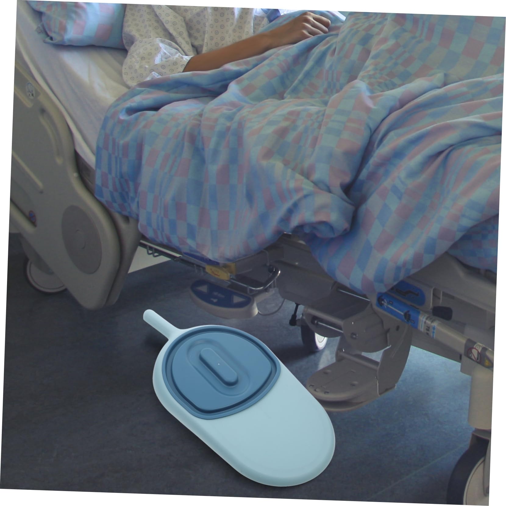 COLLBATH Padella per Anziani Allettati con Coperchio Antitrabocco Portatile in Pp per Donne e Uomini, Design Semplice e Moderno per Uso Ospedaliero e Domiciliare