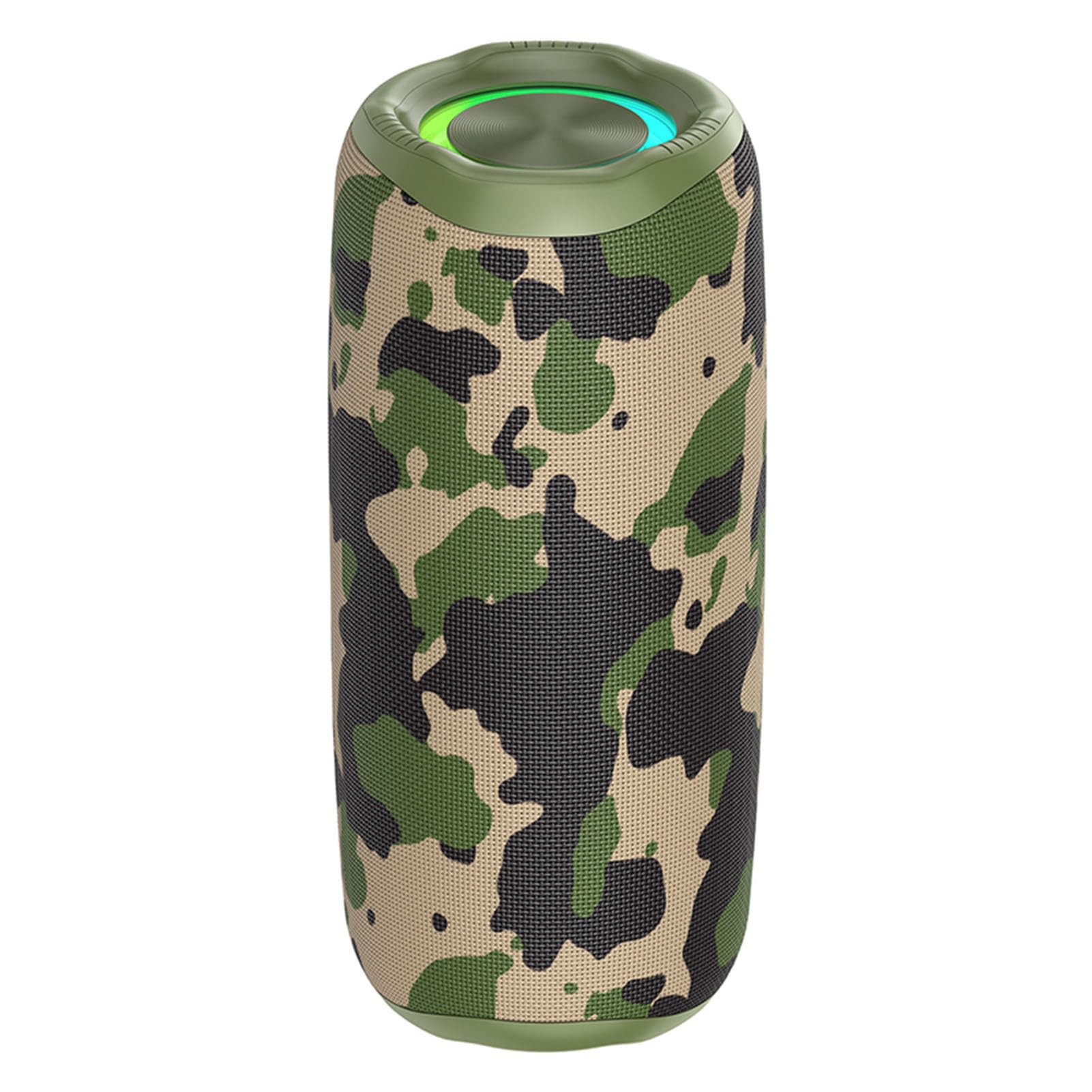 Cocoarm Altoparlante Portatile Wireless con BT 5.4, Altoparlante Wireless Full Range Driver da 52 Mm, Luci RGB, Suono a 360 Gradi, 3600 MAh Ricaricabile per Uso Esterno per Feste in Casa (Camuffare)