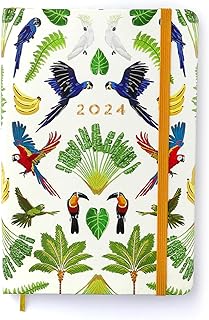 Agenda Planner Ciceros 2024 Pássaros Semanal Anotações 14X21 Floresta Tropical Branco, Cicero