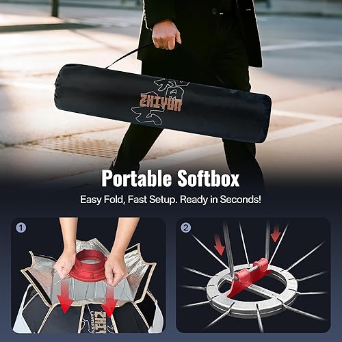 Miniatura 3 de ZHIYUN 33.5 pulgadas33.5 in linterna softbox con soporte Bowens para estudio de fotografía, grabación de vídeo, retratos de disparo para SMALLRIG