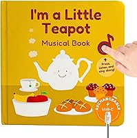 Cali's Books I'm a Little Teapot Interactive Sound Book for Toddlers 1-3 - USB-C Rechargeable Food Songs Musical Toy