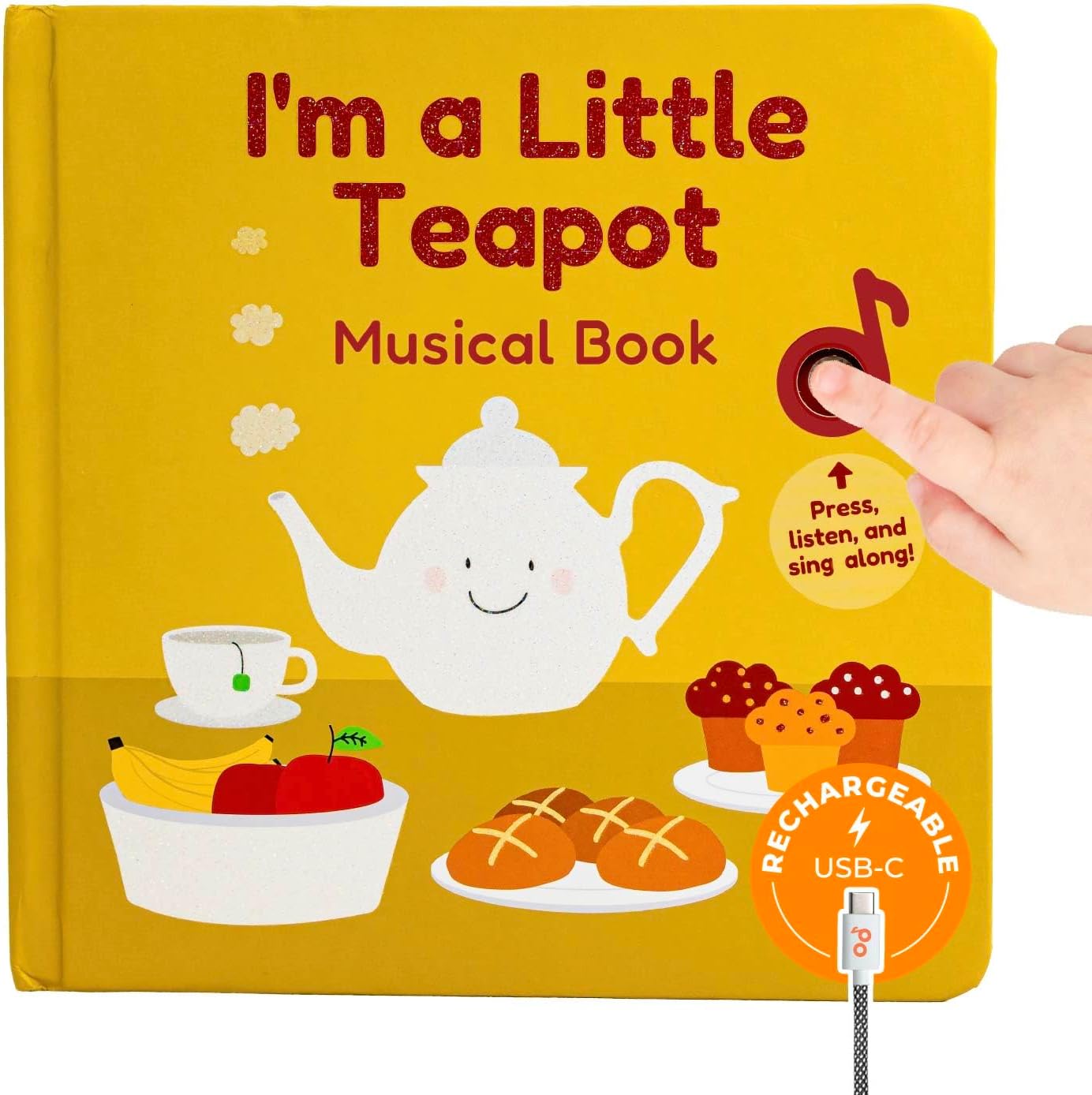 - Cali's Books I'm a Little Teapot Music Book for Toddlers 1-3 Years Old - Food Musical Books, Interactive Baby Sound Book, Singing Toy for Children Girls, Learning Song Toys for Toddler Boys