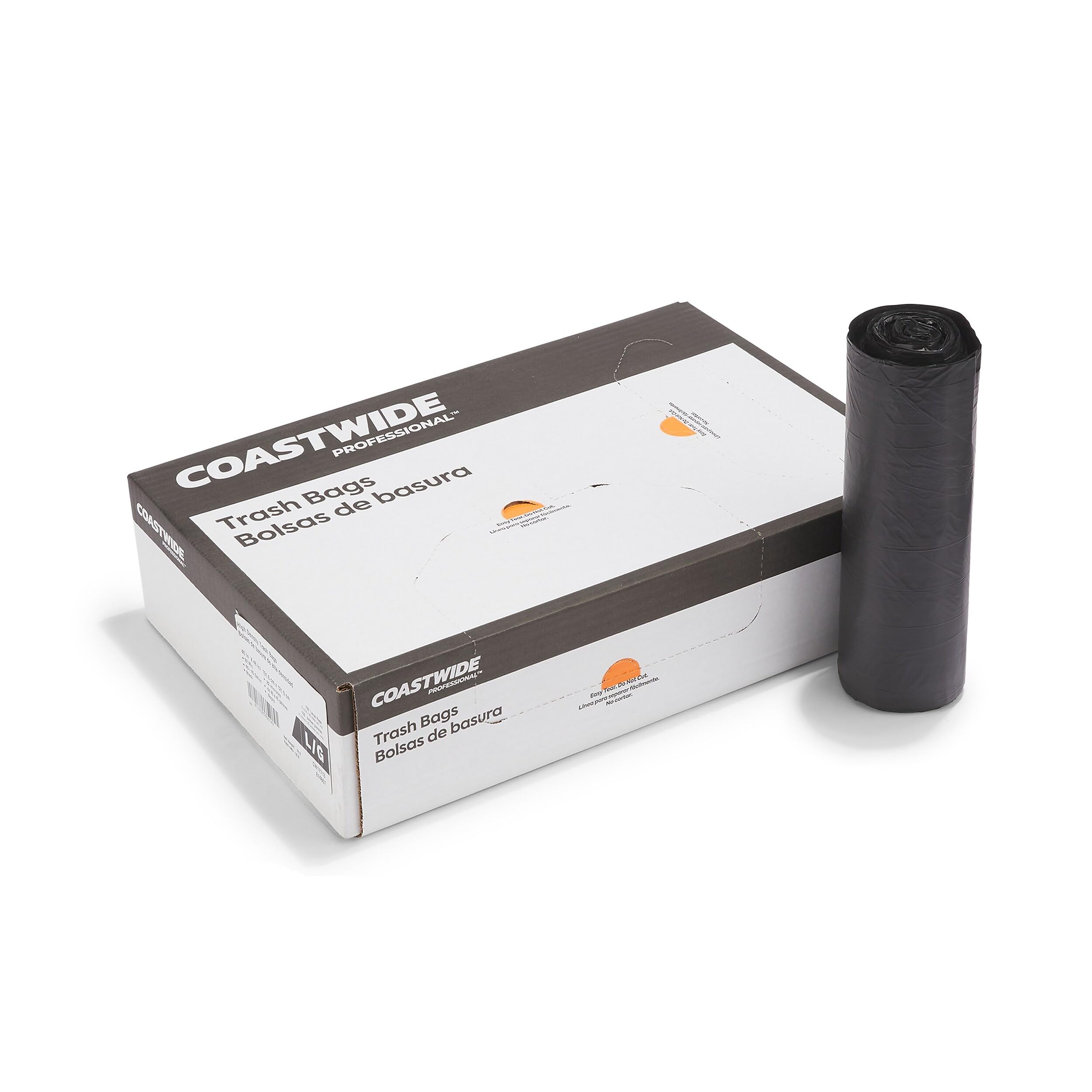 Linear Low Density Trash Bags, 55 Gallon, Black, 100 Bags/Box