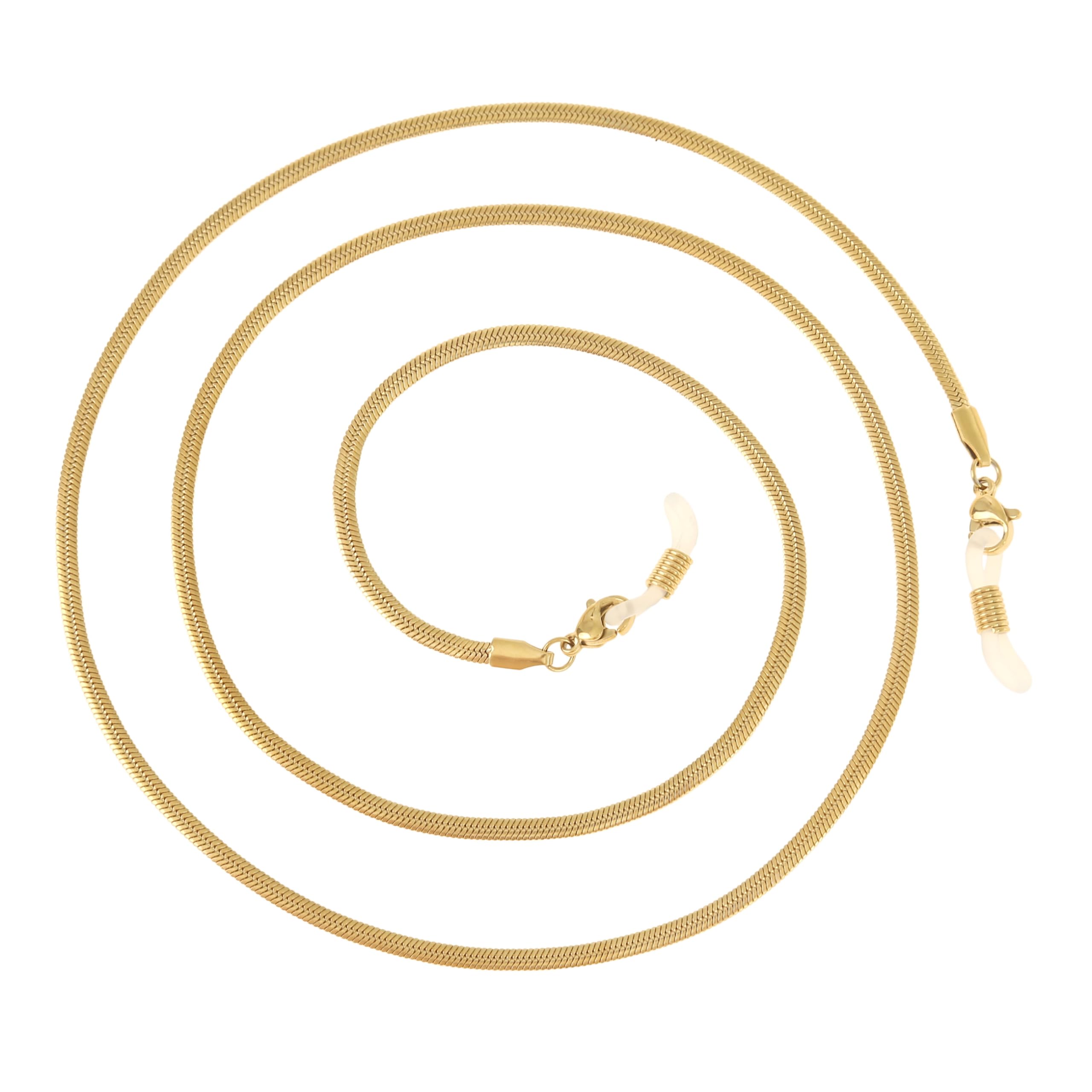 Made by Nami Cadena para gafas para mujer, moderna, diseño de serpientes, color dorado o plateado, 70 cm
