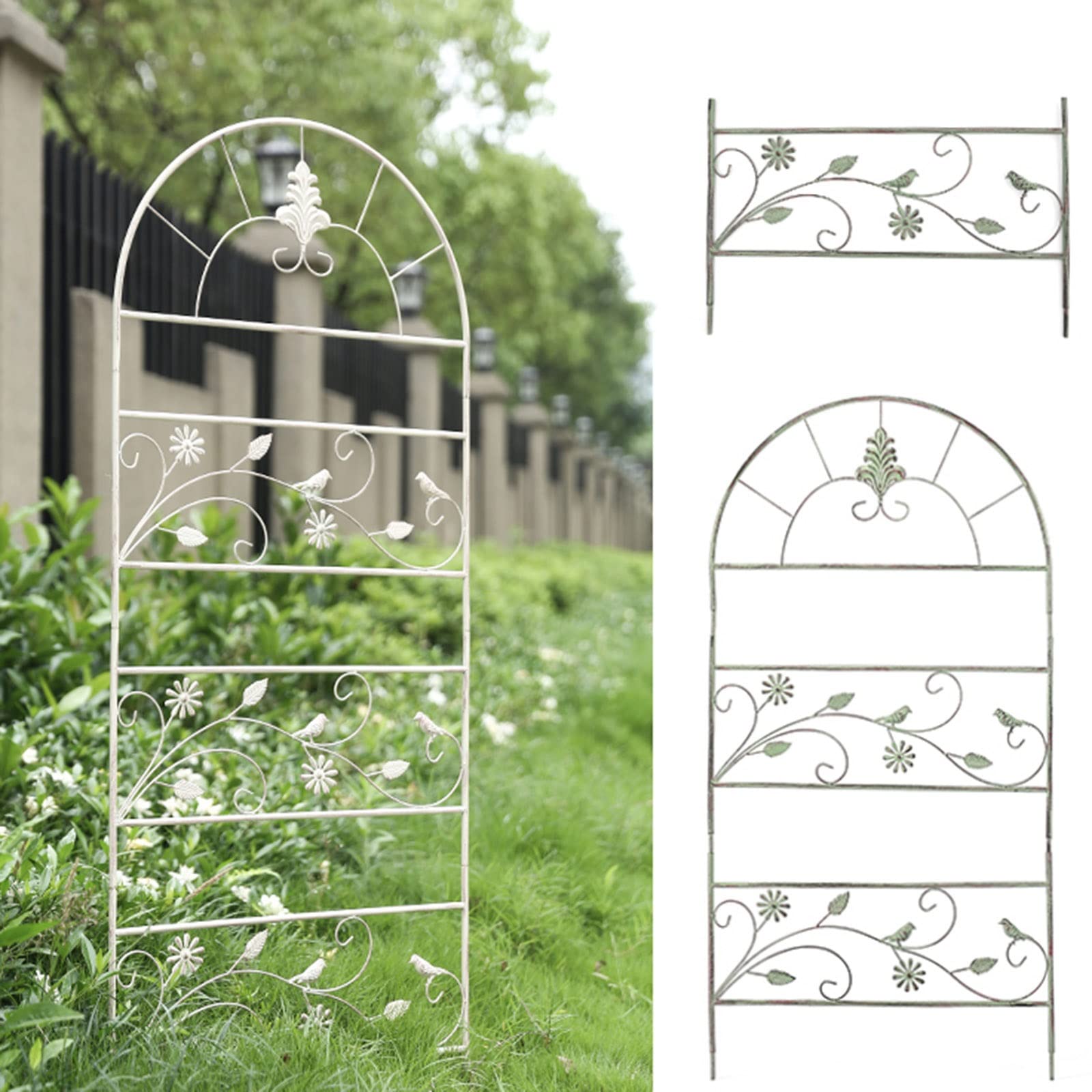 ZYFA Rankhilfe Gartenzaun Rankgitter Rasenkanten Gartenstecker Garten Gartenpfähle Gartenzäune Beetzaun Metall Obelisk Pflanzenstützen für Gartendeko,Deko Für Kletterpflanzen,Rosen,Reben