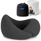 Ostrichpillow Go Neck Pillow&comma; Travel Pillows for Airplanes&comma; Premium Memory Foam Travel Pillow&comma; 360º Ergonomic Design&comma; Asymmetrical Sides&comma; Travel Bag Included&comma; Washable Modal Cover
