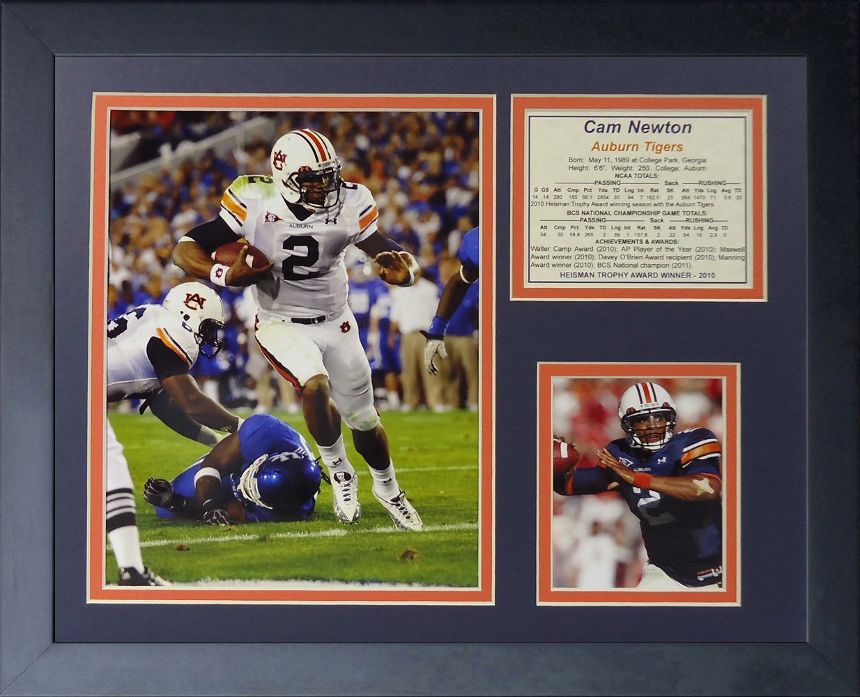 Legends Never Die "Cam Newton Auburn Framed Photo Collage, 11 x 14-Inch, (12053U)