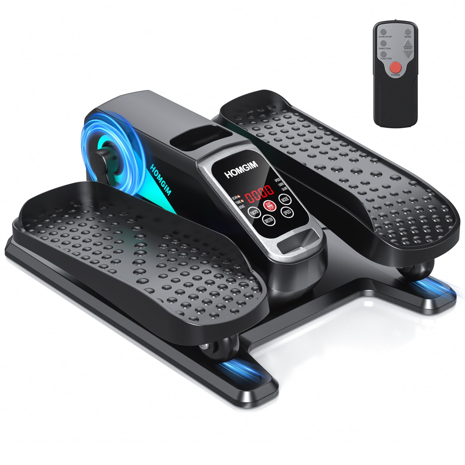 HOMGIM Under Desk Elliptical Machine - Quiet Motorized Leg Exerciser with Smart Remote, 12-Speed Manual Programs Auto/3 Auto Programs LCD Display &amp; Bidirectional Motion for Home/Office