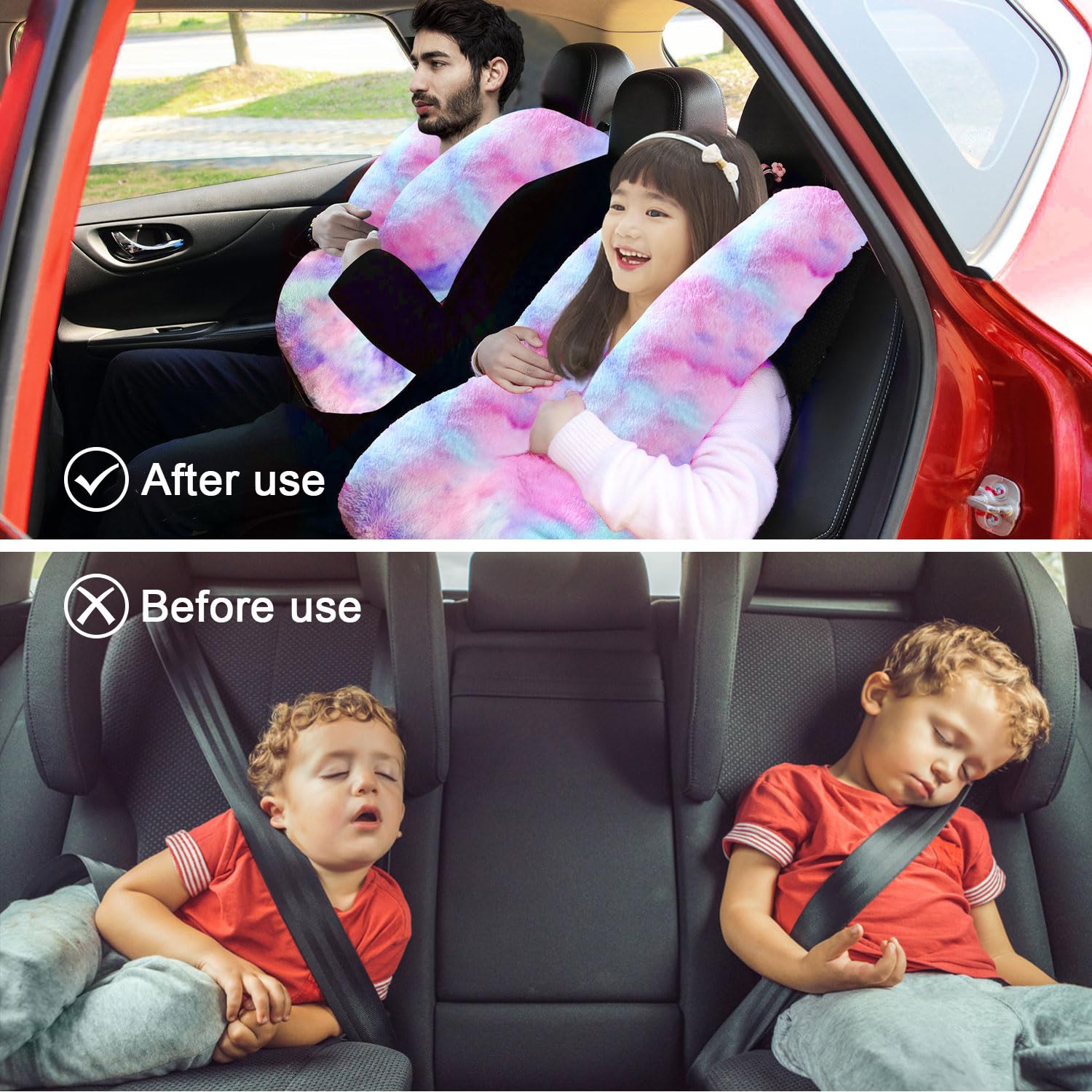 Reisekissen, Reisekissen für Kinder, Schlafkissen für Reisen, abnehmbares U-förmiges Kissen für Erwachsene und Kinder zur Unterstützung von Kopf und Körper auf den Rücksitzen bei langen Fahrten