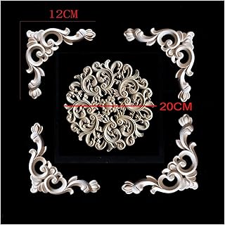 20CM Solid Wood Applique Inlay in The Center of Home Furniture, Applique Craft, Unpainted Furniture Bed Wood Carving Intarsia(1PCS)