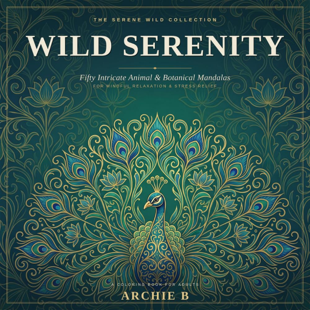 Wild Serenity: 50 Animal & Botanical Mandalas for Adults to Relax, Unwind, and Relieve Stress