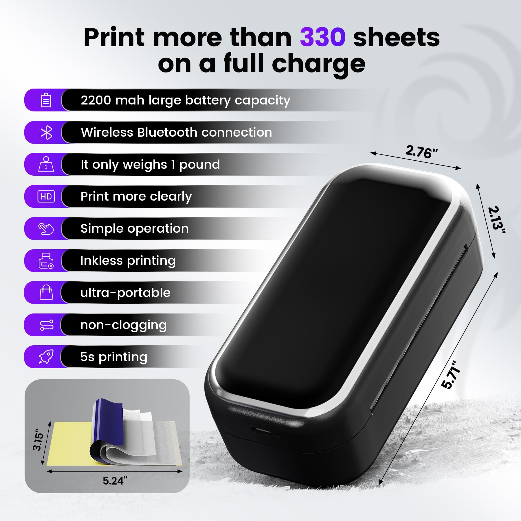 Tattoo Stencil Printer, TP31 Mini Thermal Tattoo Printer Machine with 30pcs Transfer Paper, Bluetooth Stencil Printe for Temporary Tattoos, Artists & Beginners, Compatible with Smartphone & Tablet 4