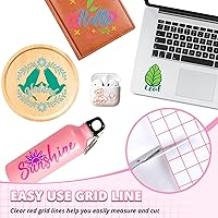 Vista 4 de HTVRONT Cinta de transferencia para vinilo – 12 pulgadas x 10 pies con cuadrícula de alineación roja transparente para vinilo adhesivo – Cinta