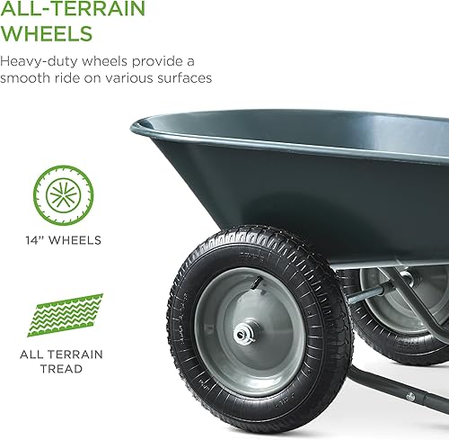 Vista 62 de Best Choice Products carretilla de jardín para hogar con doble rueda