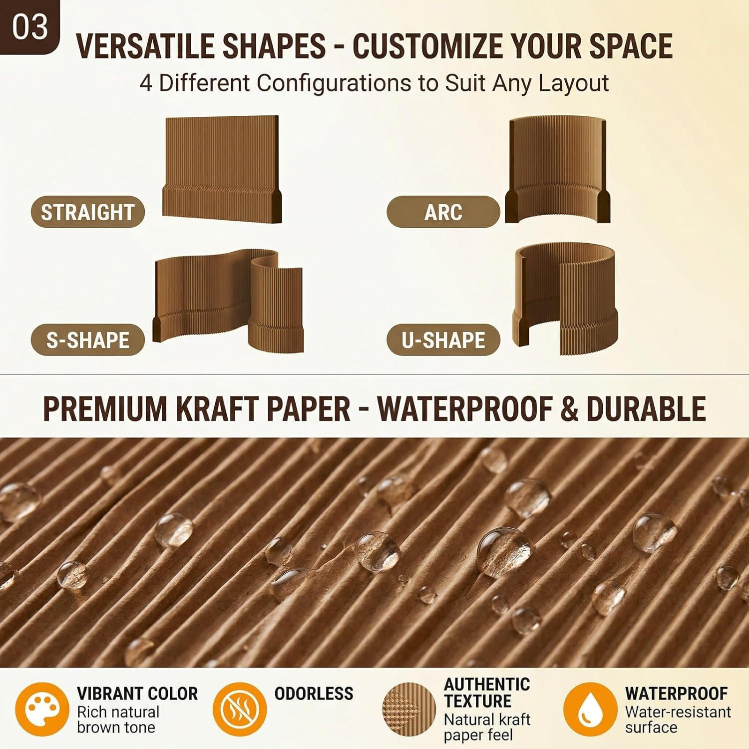 Enterprise Office Room Divider Paper Foldable for Storage Honeycomb Structure Structurally Stable and Durable Compact and Portable Ideal for Exhibition Halls Parties(White,150x18x300-400cm)