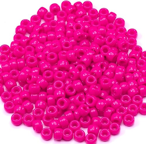 Miniatura 2 de Gxueshan 1000 piezas cuentas de pony acrílicas rojo rosa 6 x 9 mm a granel para hacer pulseras, collares, aretes, trenzas de pelo
