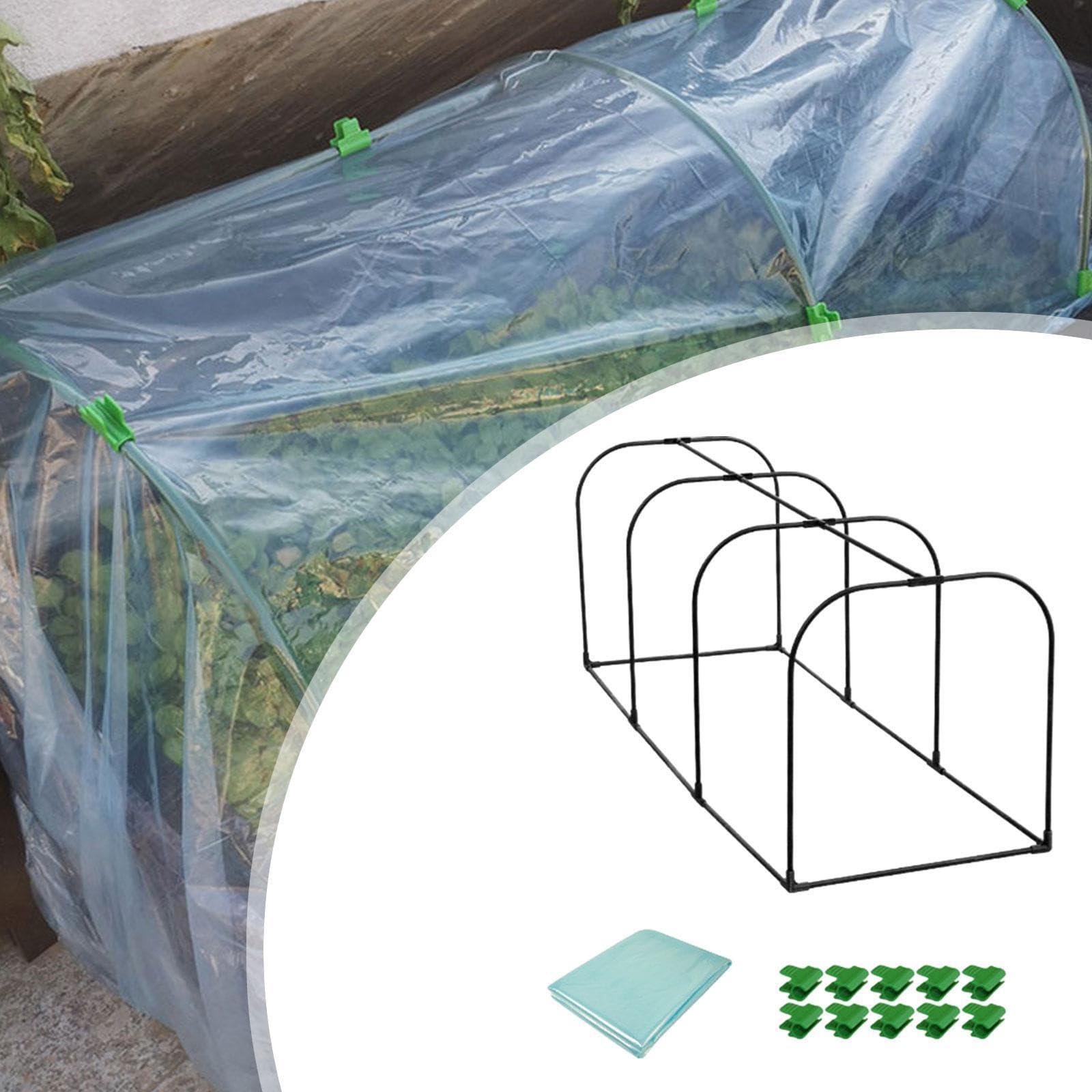 Mini serra portatile, calda e resistente,Verde,lunghezza 150 cm | conservazione del calore. La confezione include pellicola e tutti i pezzi necessari per il montaggio. Può essere una piccola