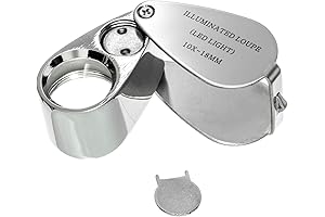 SE Professional 10x 18 mm Illuminated Metal Hand Lens - MJ3622L-10X