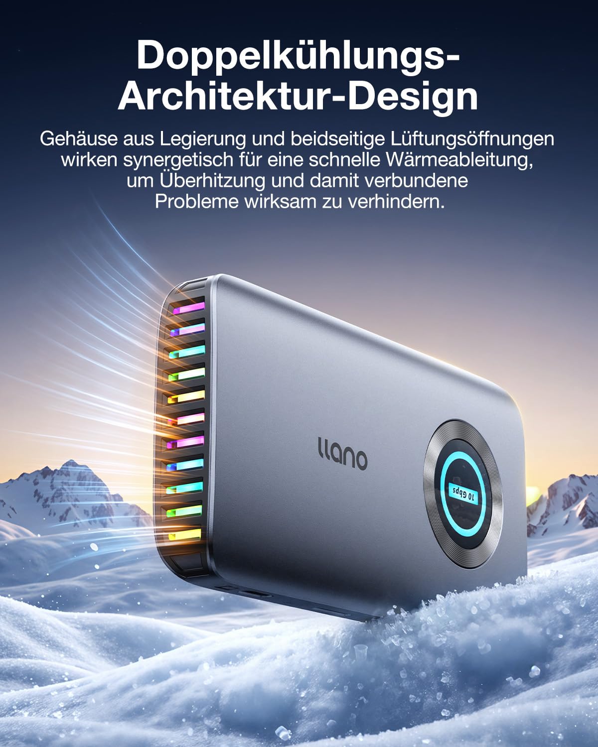 llano CFexpress Typ A/B Kartenleser, 4-in-1 Speicherkartenleser mit RGB-Beleuchtung, USB 3.2 Gen 2 (10 Gbit/s), kompatibel mit Windows, macOS, Linux, iOS, iPadOS und Android, Grau