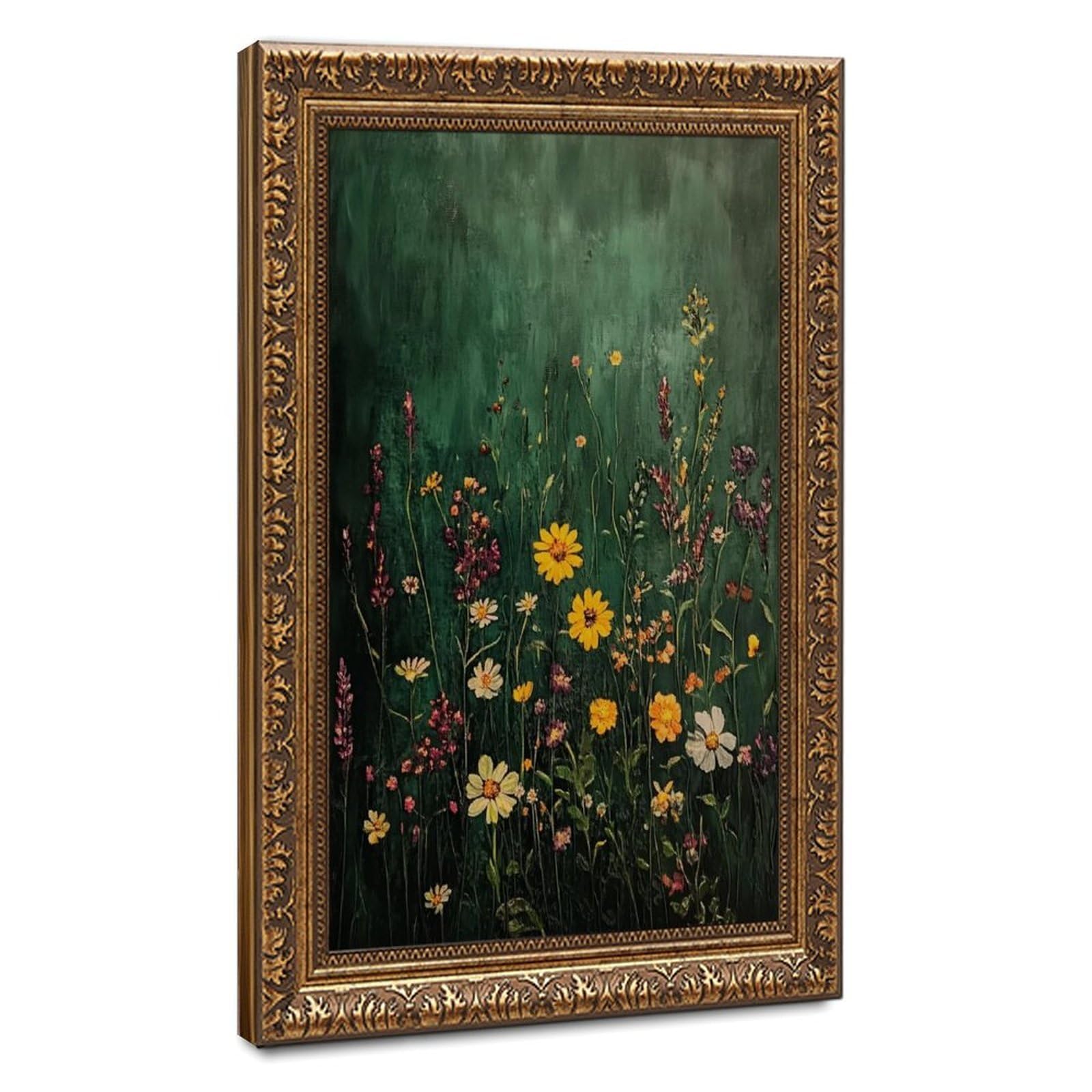 Bareronor Green Floral Abstract Poster Canvas Poster Bedroom Decor Landscape Office Room Decor Gift 12" L X 18" W