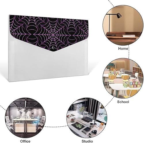 Miniatura 3 de Carpeta de archivos de tela de araña púrpura con bolsa organizadora de archivos portátil tamaño A4
