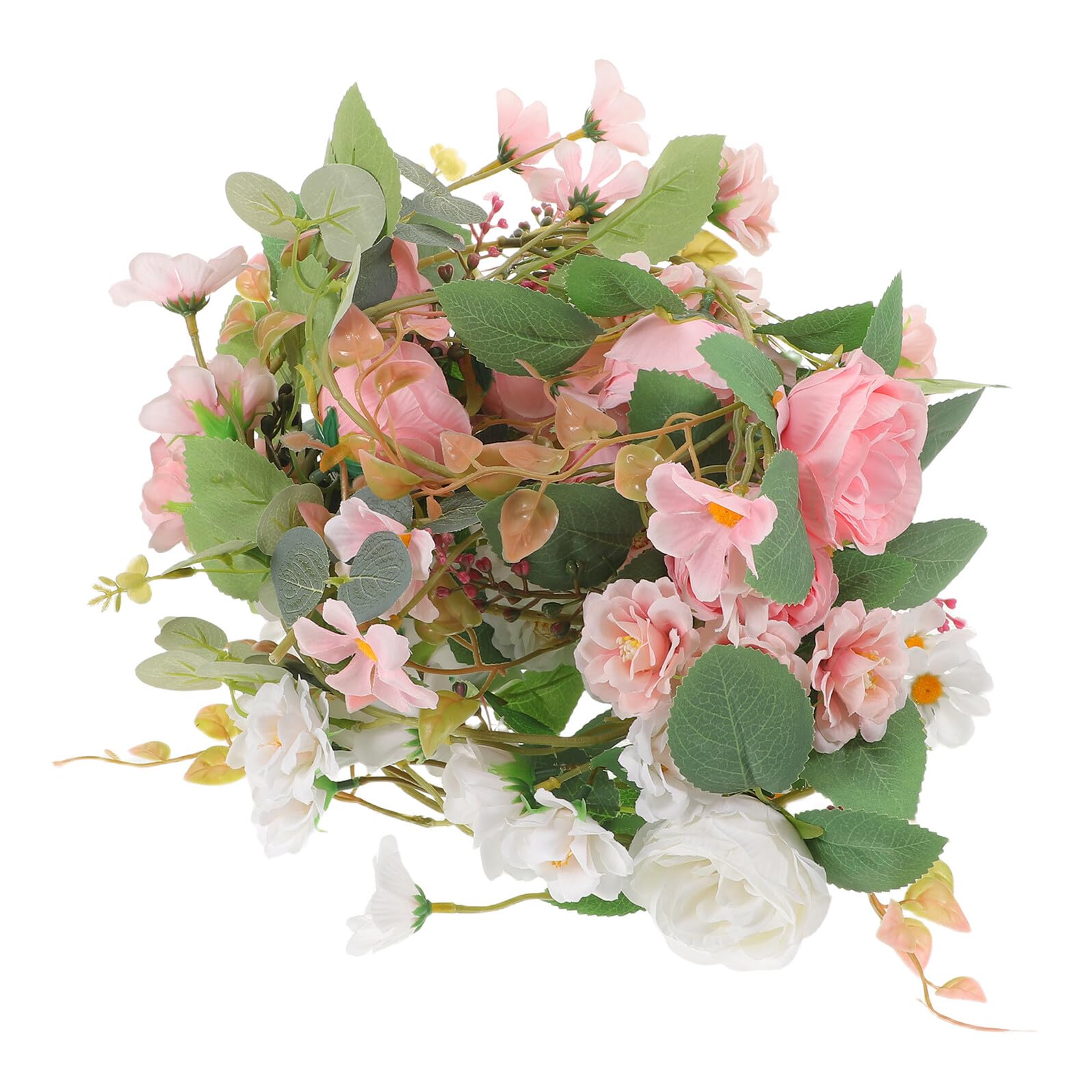 Couronne fleurs synthétiques eucalyptus Gatuida grand volume pour décoration fond de scène